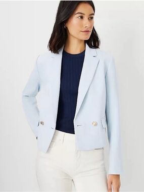 Ann Taylor Pale Blue Double-Button Women's Blazer
